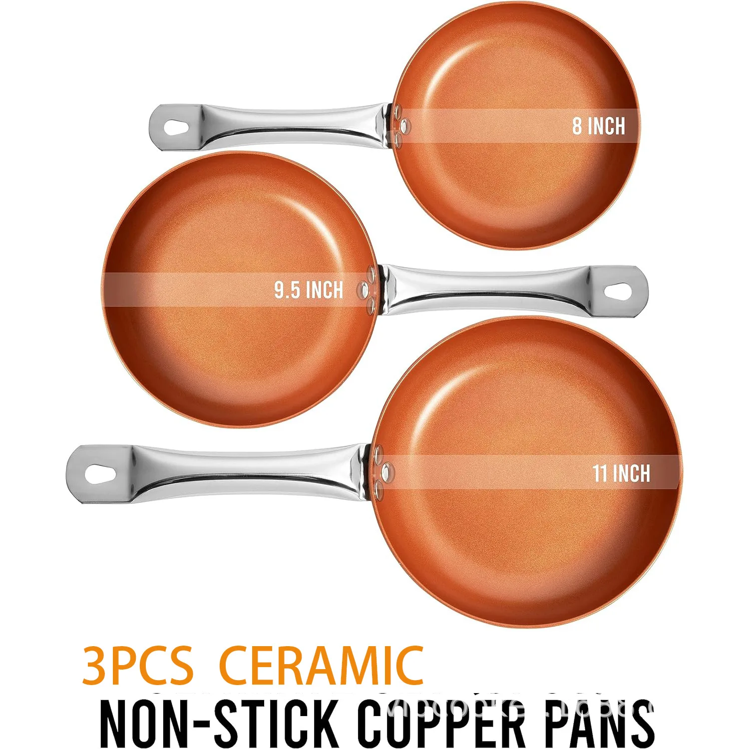 

3PCS Pressed Aluminum Optimum Plus Pressed Pans Set with Non-stick (20 24 28 cm)Coating in Quananium Grey Marble
