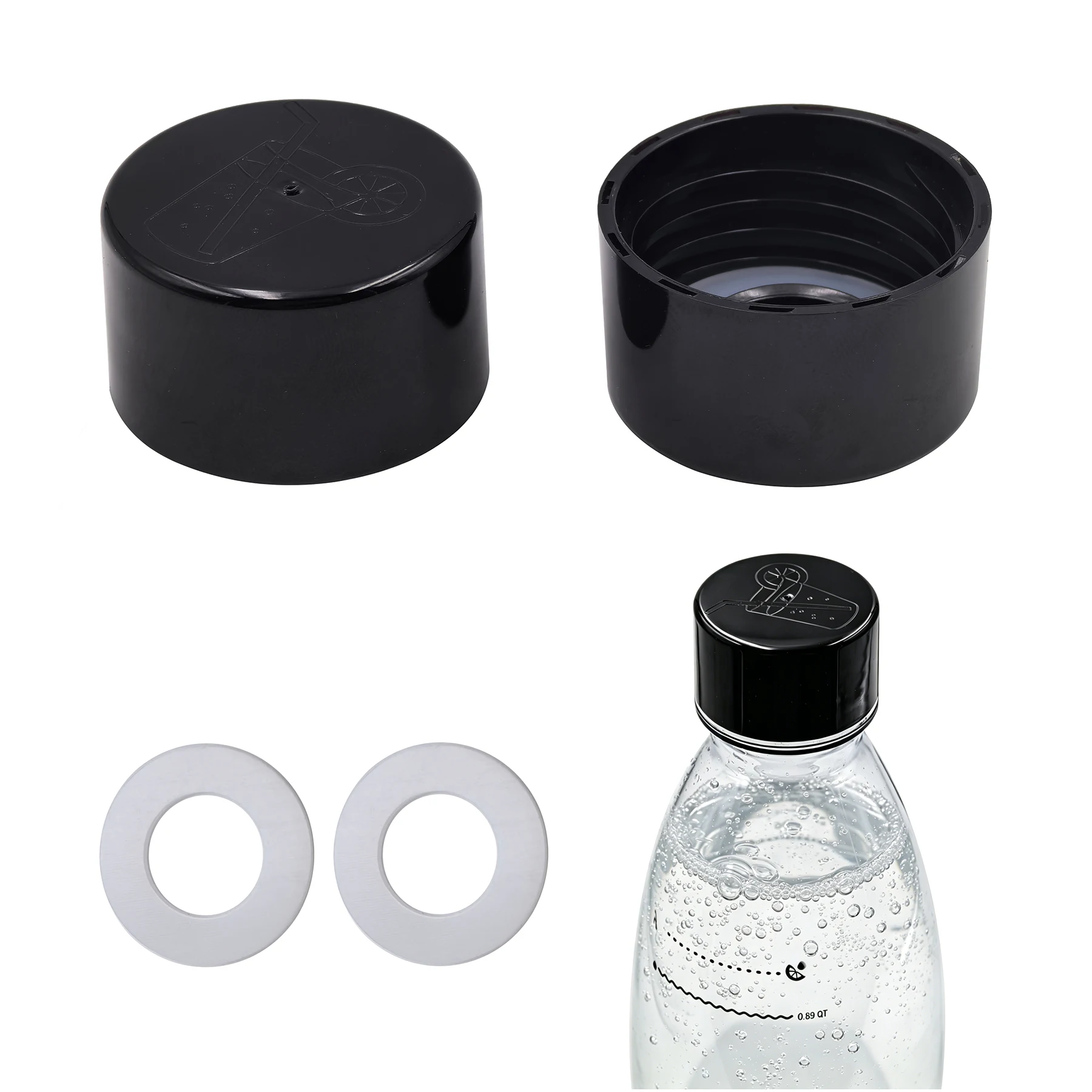 Paquete de 2 Tapas para Botellas de Agua con Gas, Tapas para Botellas de Carbonatación, Tapas para Máquinas de Soda