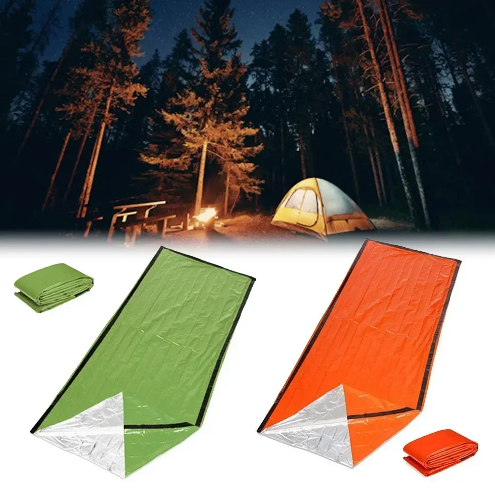 Camping Cold-proof Warm Sleeping Bag Thermal Waterproof 200*91cm Aluminum Film Outdoor Survival Hiking Accessories