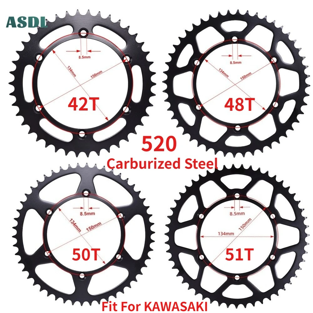 

Motorcycle 42T 48T 50T 51T Rear Sprocket For KAWASAKI KLX250 300 450 650 KDX200 KDX250 KX125 250 450 KX500 For Suzuki RM-Z250