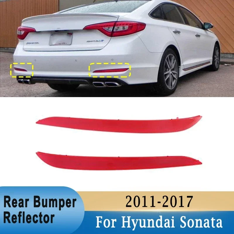 Rear Bumper Reflector for Hyundai Sonata 2011-2014 / 2015-2017 Back Rear Bumper Signal Reflector Lamp Cover (Without Bulb)