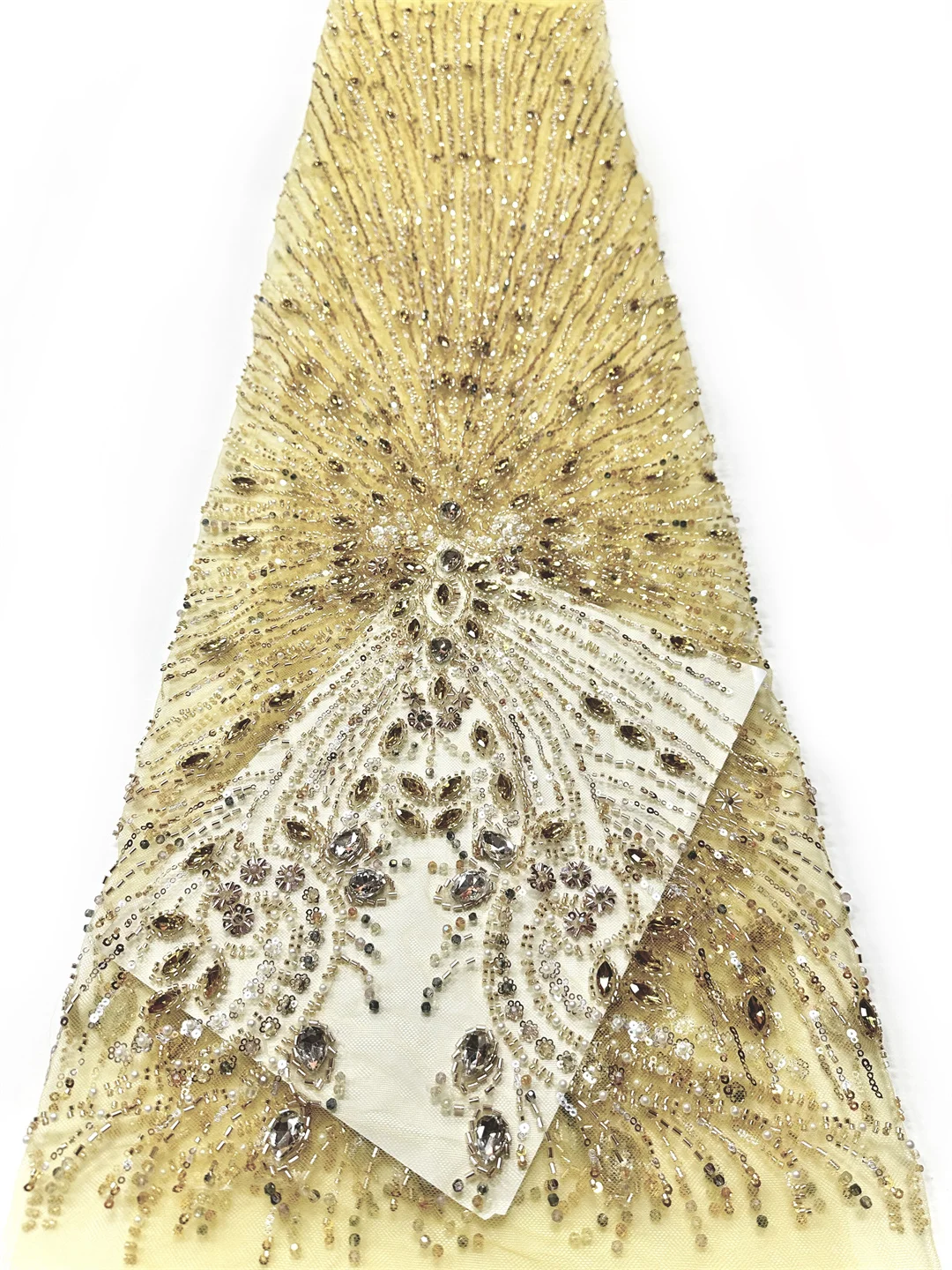 

French Tulle Beads Lace Fabric African Lace Fabric 2026 High Quality Nigerian Embroidery Lace Fabric For Wedding Sewing