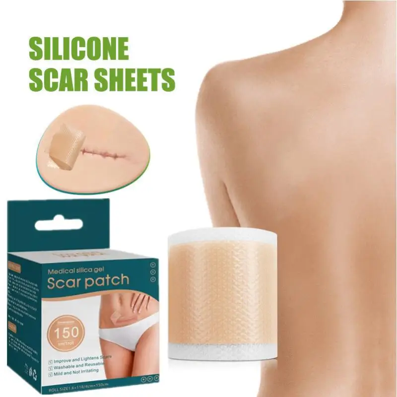 1 Roll Silicone Gel Scar Sheets Skin Repair Patch Removal Self-Adhesive Stretch Mark Tape Scar Skin Care Therapy Patch Burn