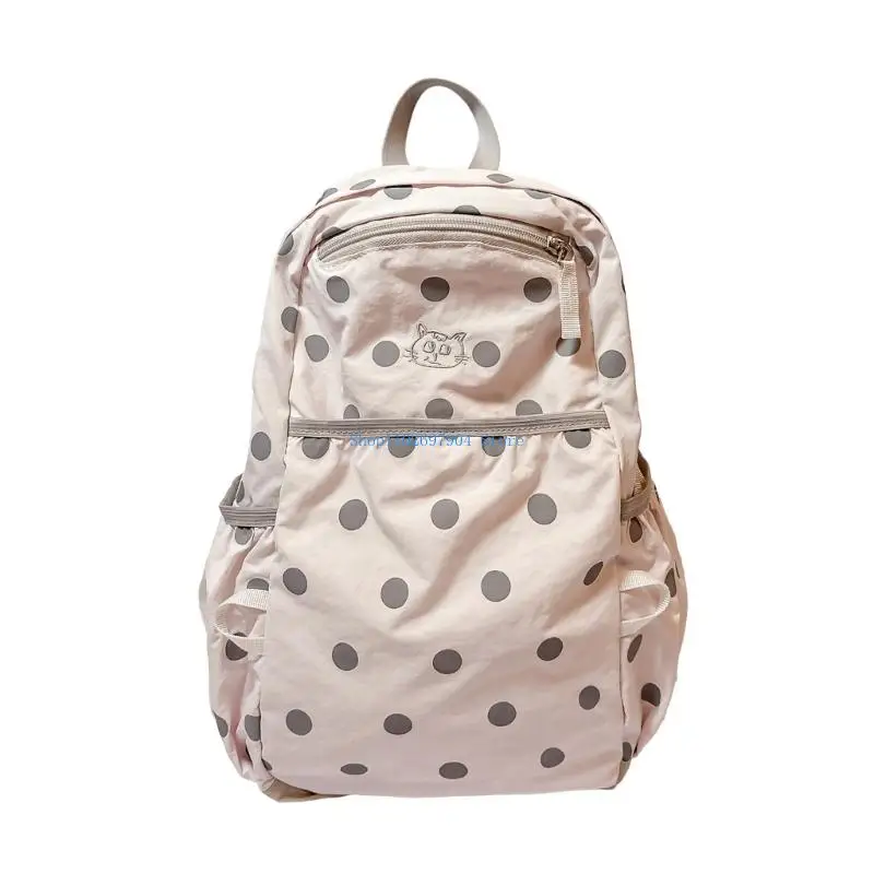 N7YF Daily Use Daypack with Top Handle, Dot Print Detail and Front Pocket for Organized School and Workday Carry Needs