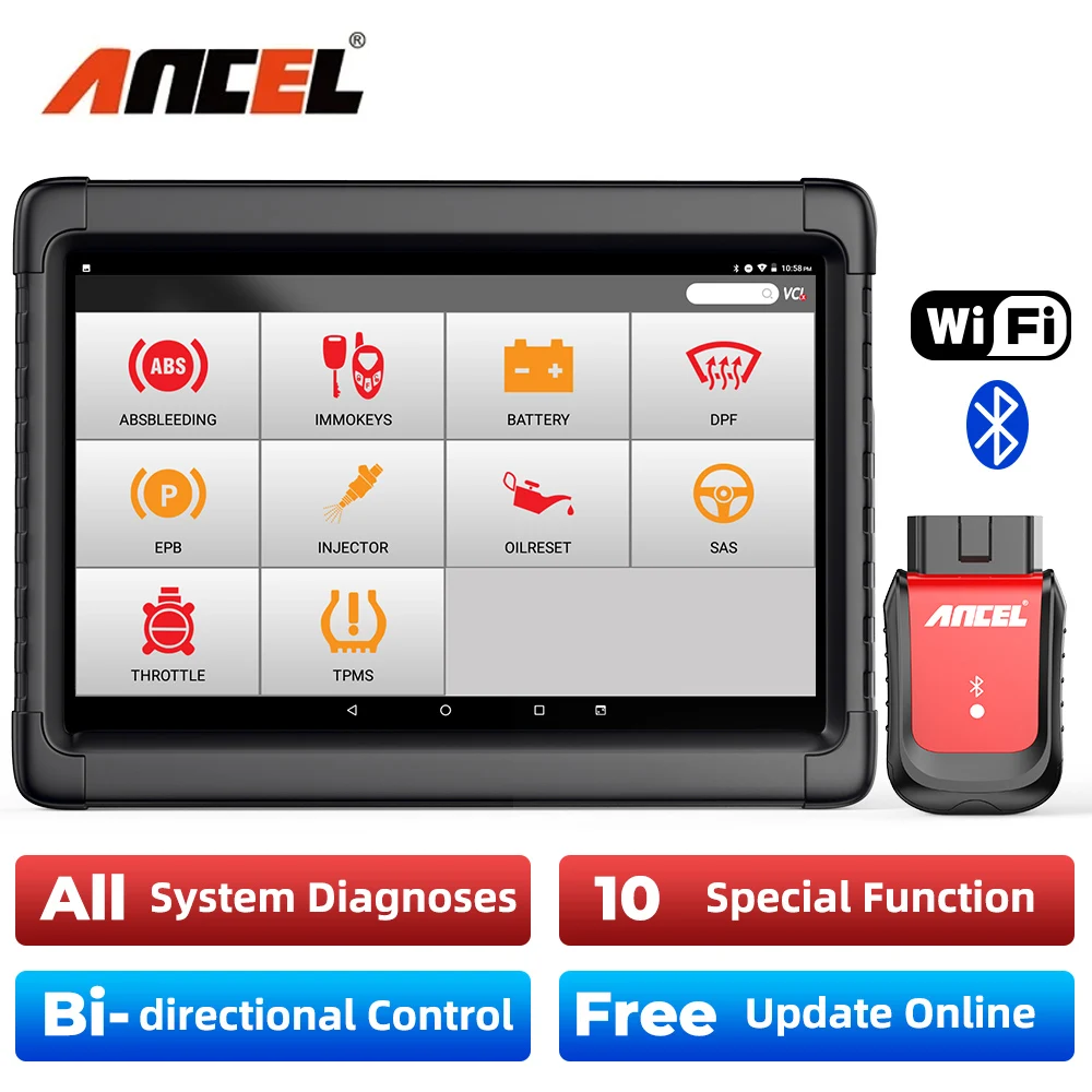 ANCEL X6 Professional OBD2 Scanner All System Diagnose Code Reader EPB Oil D-P-F SAS Reset ECU System TPS OBD2 Diagnostic Tools