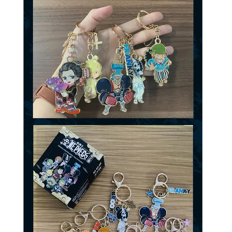 金属製のアニメキーホルダー,おもちゃ,ワンピースブラインド,ハーモニーの国,ルフィ,波波,ゾロ,サンジ,チョッパー,ペンダント装飾ギフト