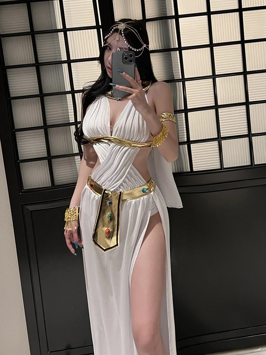 Sexy Princ Aladdin Cosplay Kostüm Exotischer Tanz Lady Outfit Polyester Material Ethnische Bühnenaufführung Damenbekleidung