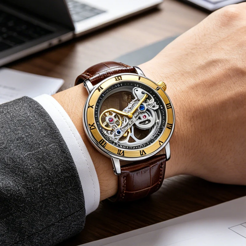 Nuovi orologi creativi da uomo 3ATM custodia trasparente impermeabile orologio meccanico automatico da uomo Tourbillon orologi Relogio Masculino