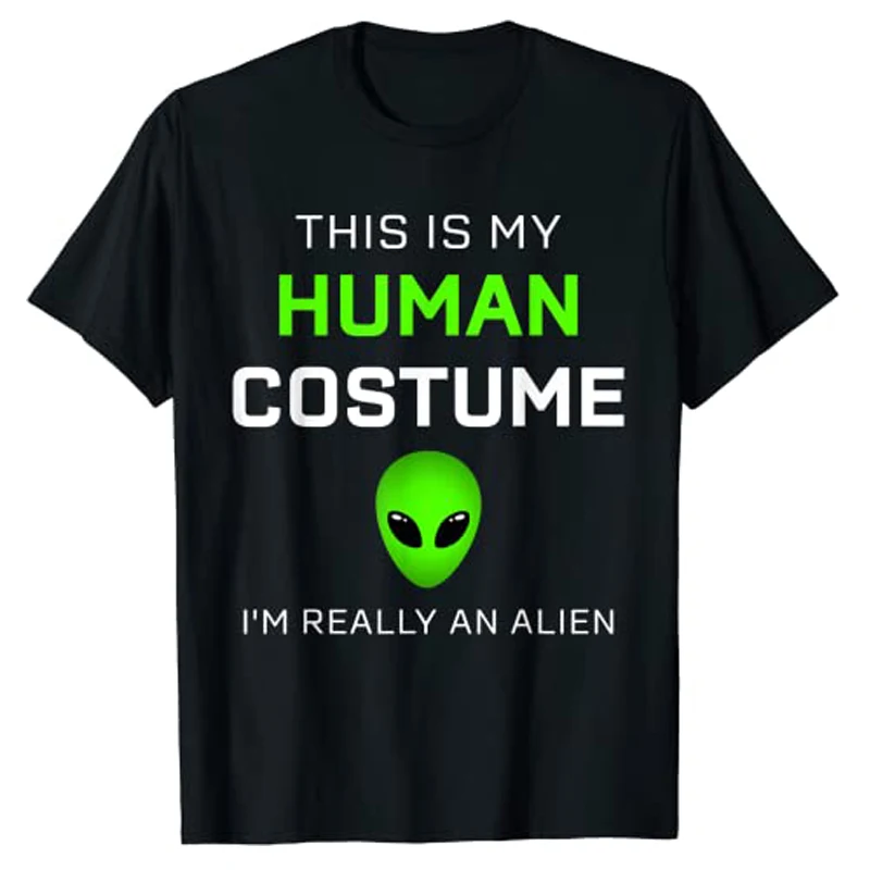 Funny This Is My Human Costume for Alien Halloween Costume T-Shirt Gift Women Men Clothing Streetwear Casual Tee Top Basic Style