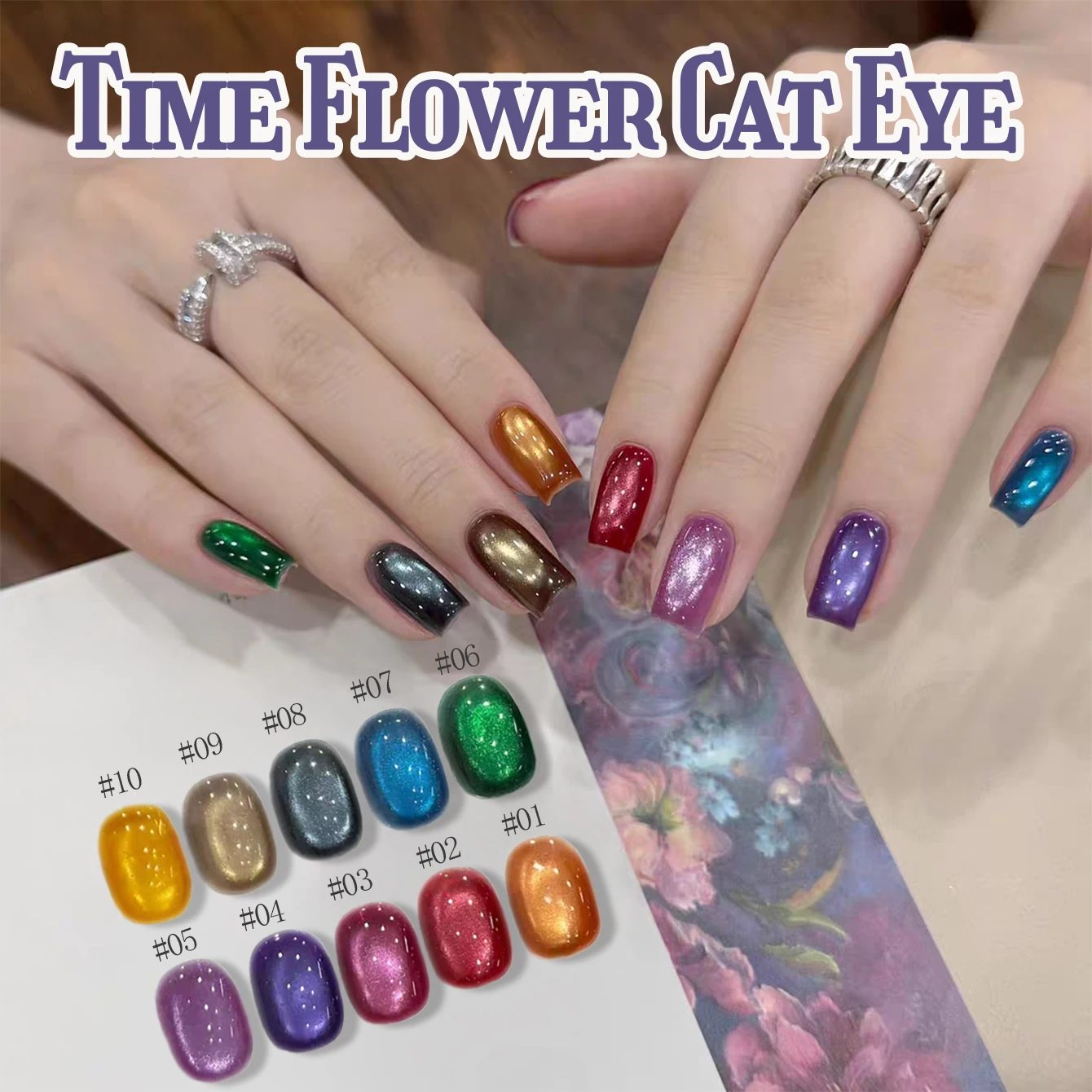1pcs TC Autumn Whitening Multi-color Glass Beads Cat Eye Gel Nail Polish 2026 Popular Flash Dopamine Red Blue Glass Bead Gel