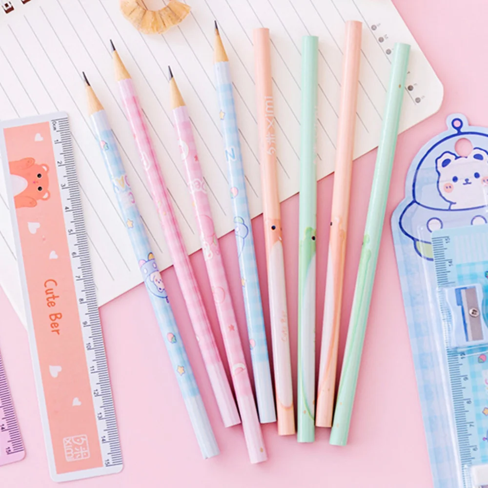 Kawaii Cartoon Bear Stationery Set Learning Drawing Sketch Pencil Set Stationery Student School Office Supplies For Kids Gift