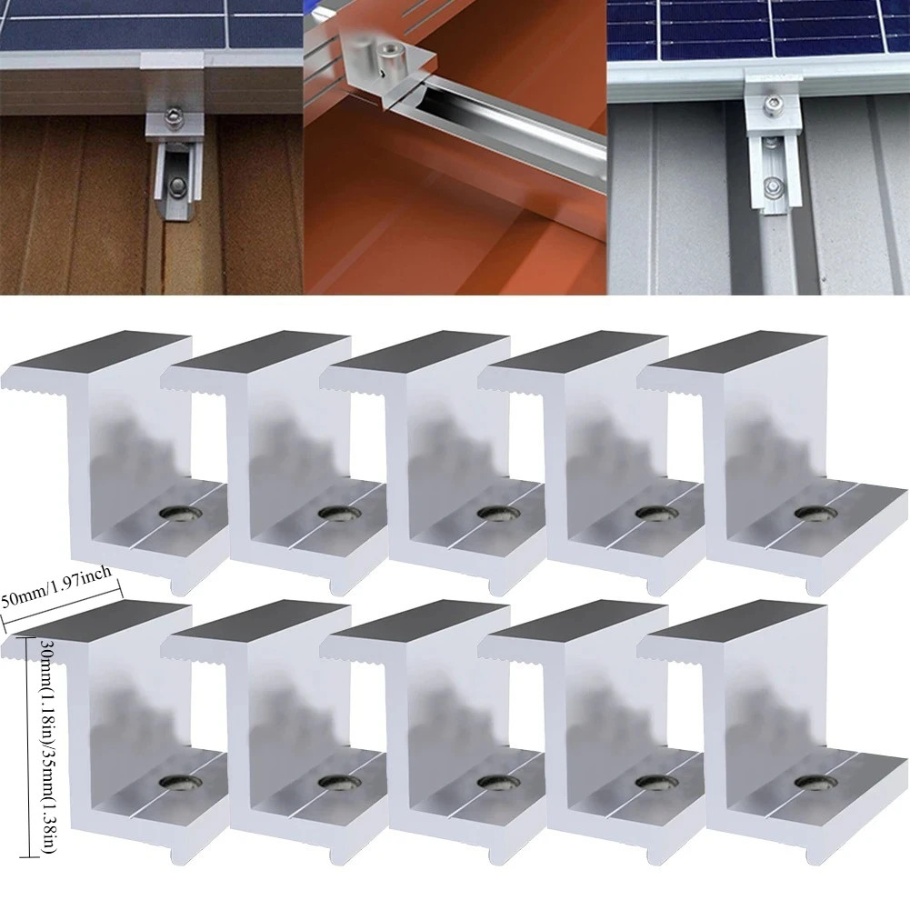 10Pcs solar panels Aluminum alloy edge pressure block for photovoltaic modules, photovoltaic edge pressure block,End Clamp