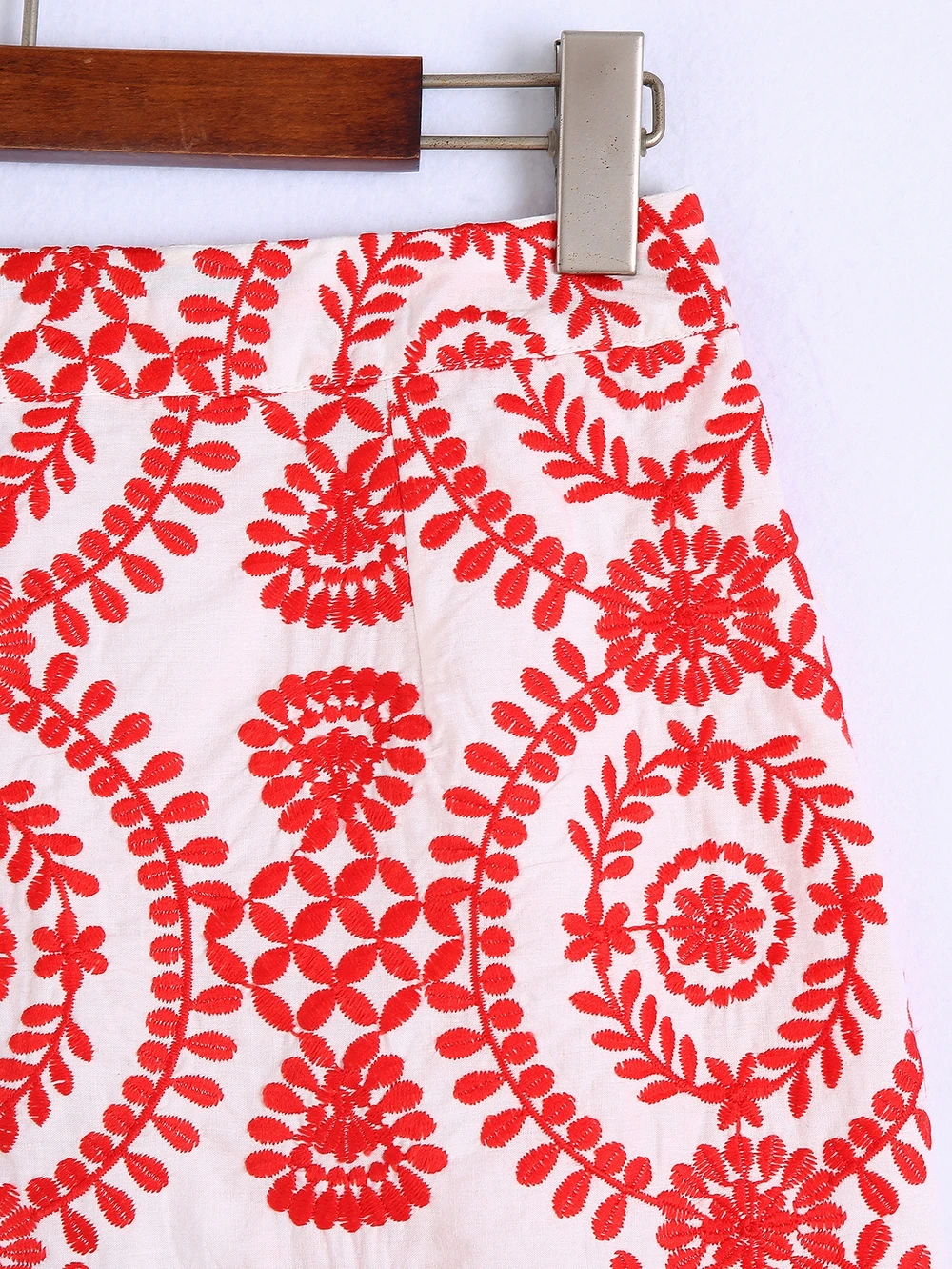 Women Mini Skirt Summer 2023 New Fashion Stylish Embroidery Material Above Knee Modern Girl Bottom Wears