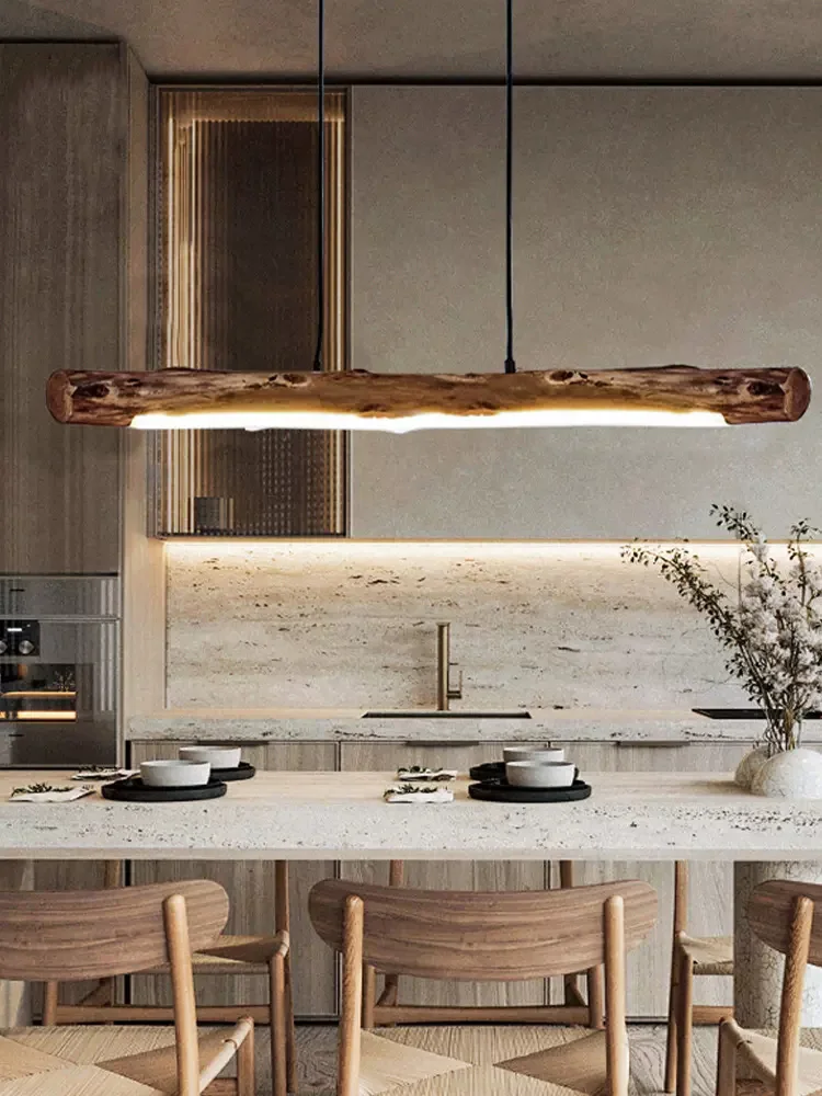 Luces colgantes minimalistas de madera, lámpara colgante de estilo japonés para cocina, Bar, comedor, cable ajustable, cálido, nuevo diseño