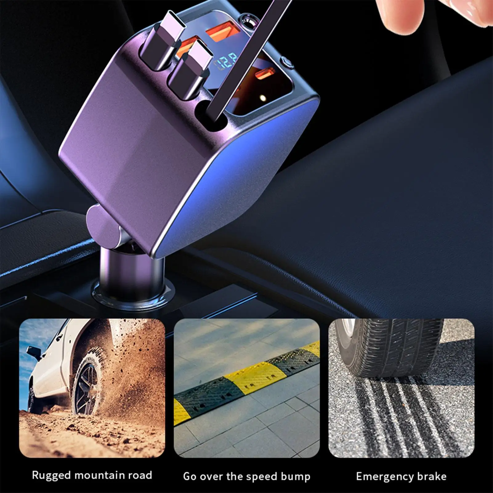 

Car Charger With Starlight 2 USB Ports Fast Charging Auto Accessories With Starlight Cell Phone Automobile Chargers For Daily
