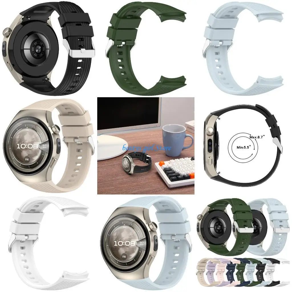 

C7AB Adjustable Silicone Watch Straps Comfortable Unisex Designs for Watch5