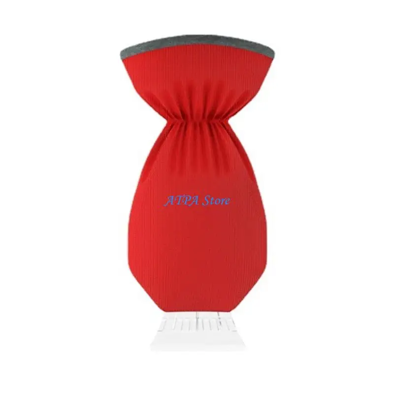 U13C （1 pcs）Ice Scraper Mitt for Car Windshield Waterproof Snow Glove Removal Tool with Thick Warm Fleece Lining Shovel