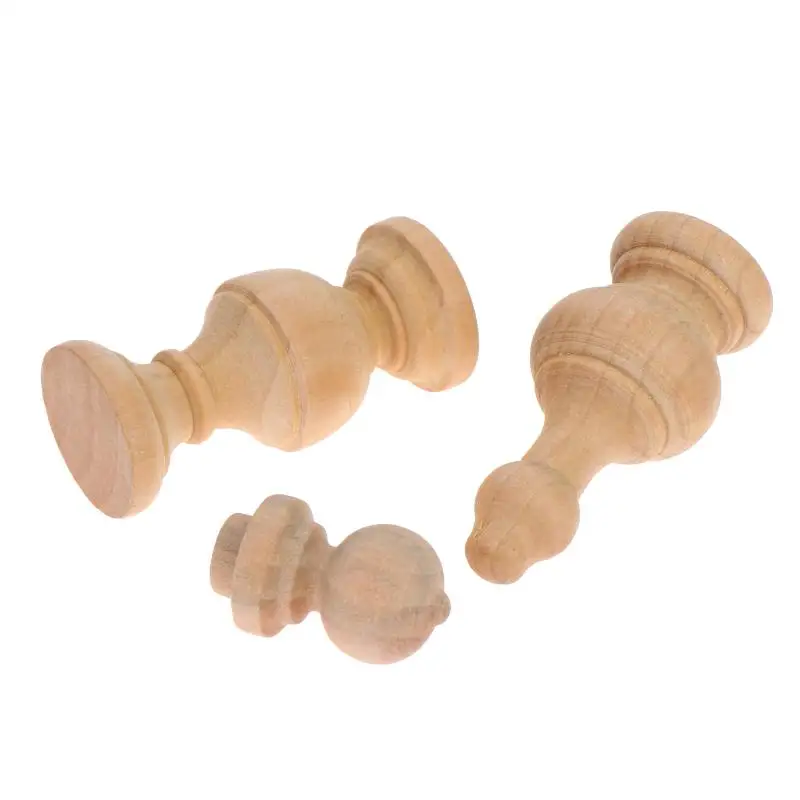 Small Bridge Design Wood Balusters 4pcs Durable Furniture Stabilizers for Indoor Home Decor Craft DIY Activities