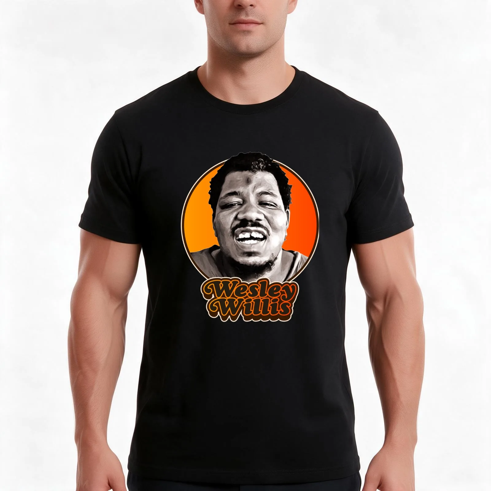 Retro Wesley Willis Tribute Classic T-Shirt, Summer Casual Cotton Tee, Oversized Streetwear Tops, Vintage Graphic Print