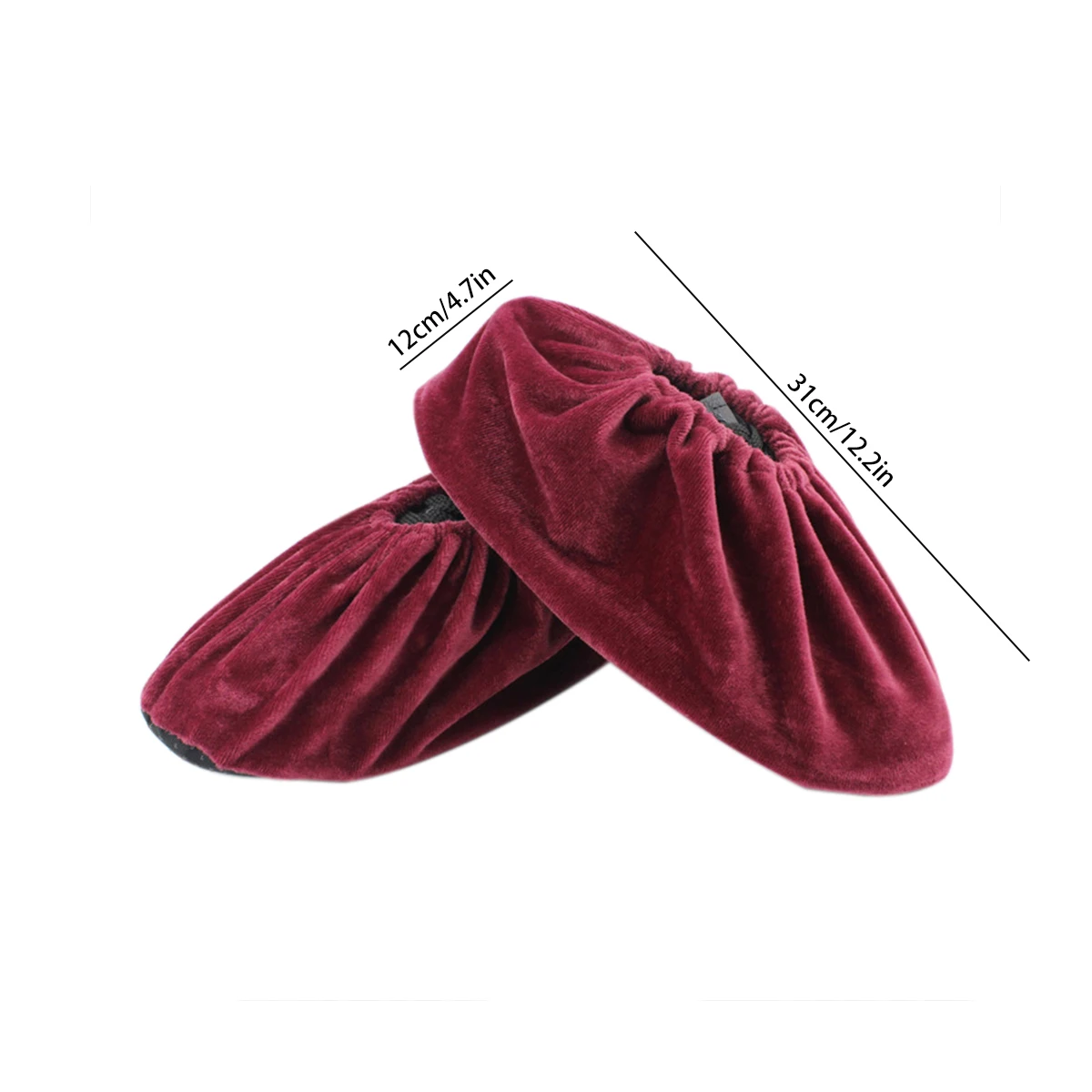 1 Pair Household Flannel Washable Overshoes Non-Slip Reusable Non-Slip Shoe Covers Slippers