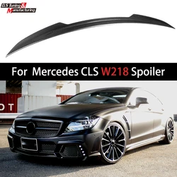 Spoiler Wings For Mercedes Benz CLS Class W218 S480 S500 S680 2011-IN Dry Carbon Fiber Car Styling Trunk Lip Boot Lid Ducktail