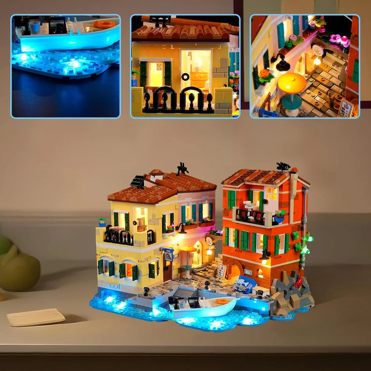 HPROSPER Luz LED de 5 V (sin modelo) para Lego 21359 Lámpara decorativa italiana Riviera con caja de batería