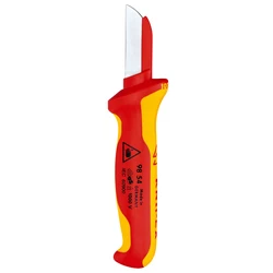 KNIPEX Tools Insulated Stripping Knife Ergonomically Designed Insulated Handle Cable Knife NO. 98 54