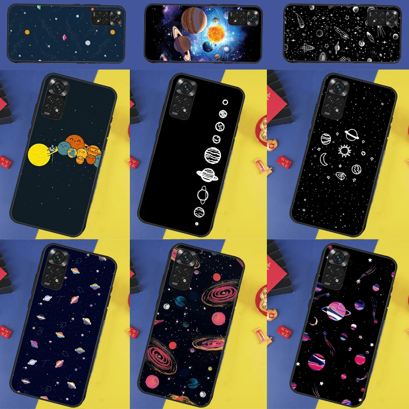 Outer Space Planet Stars Moon Case For Xiaomi Redmi Note 12 11 7 8 9 10 Pro 8T 9S 10S 11S Redmi 9 10 9A 9C 12C 10A 10C Cover