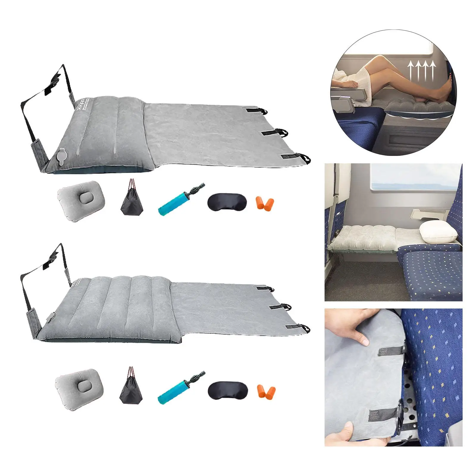 Airplane Footrest Hammock for Kids Inflatable Travel Essentials Trains Elevate Legs High Speed Rail Plane Seat Extender Cover