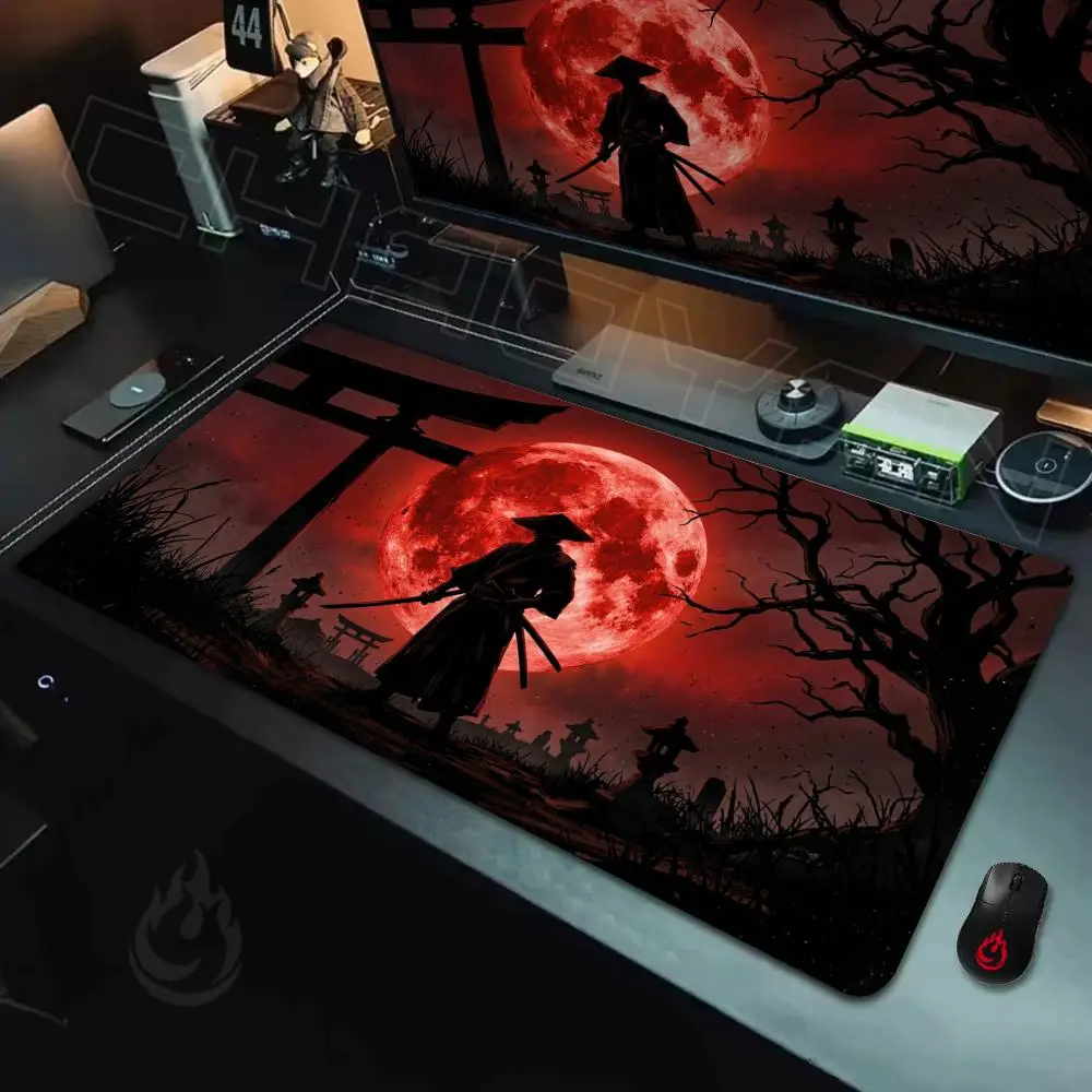 Japanese Aesthetic Samurai Mouse Pad Desk Mat Large Computer Office Carpet xxl mousepad Gamer gaming pc accessories Keyboard Rug