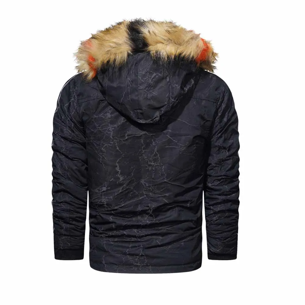 ฤดูหนาว Parka Hooded Windproof Warm หลวมเสื้อลำลองฝ้ายผู้ชายใหม่