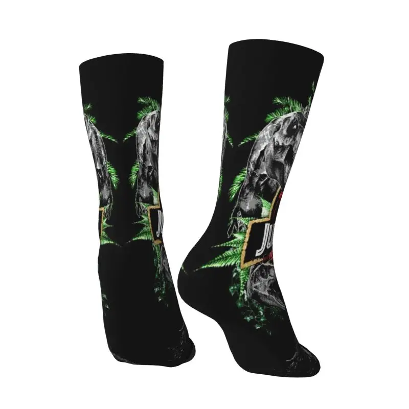 Jurassic Park Mens Crew Socks Unisex Fun 3D Printed Dinosaur World Dress Socks