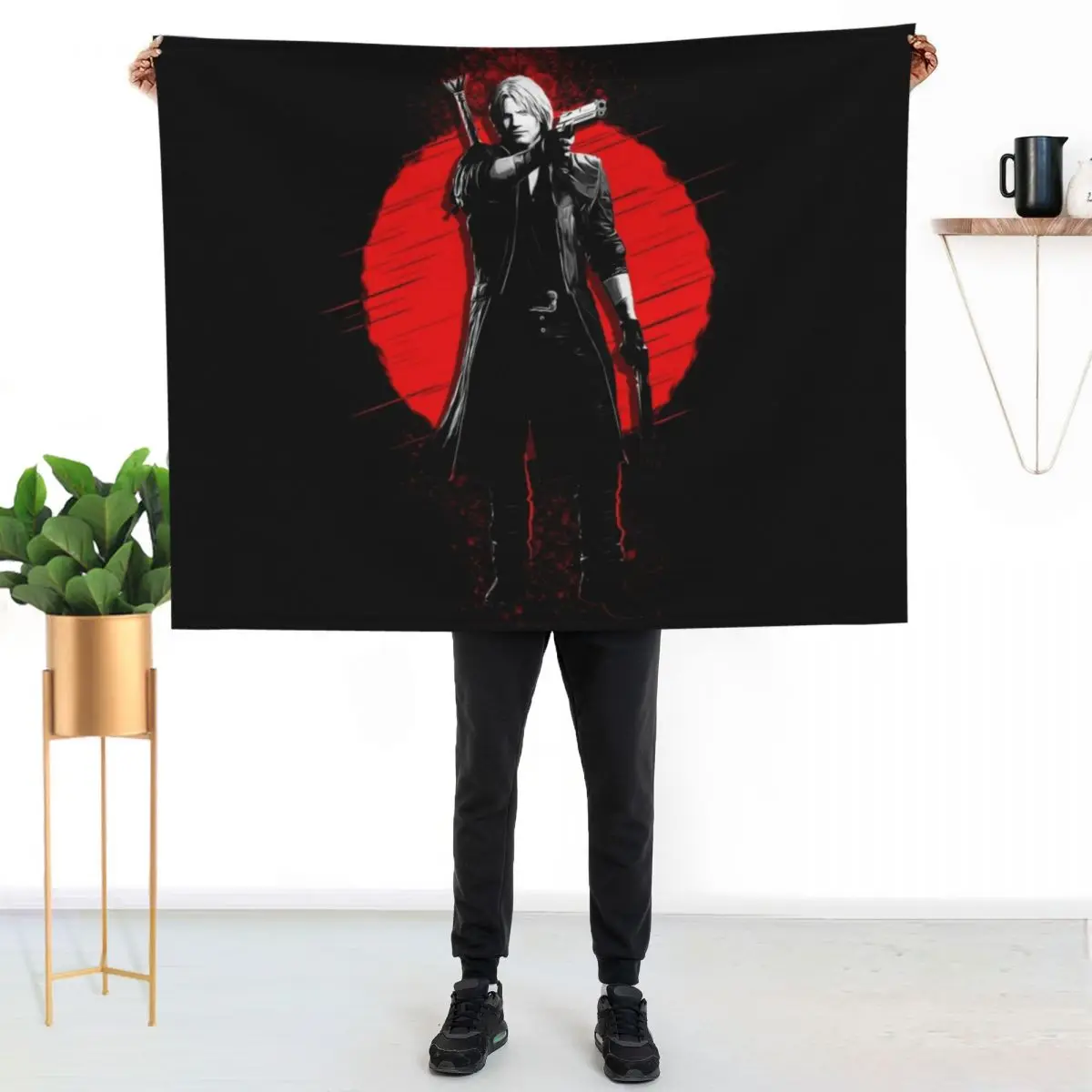 Dante - Devil May Cry Throw Blanket Shaggy Luxury Blankets For Sofas Hairy Weighted Softest Blankets