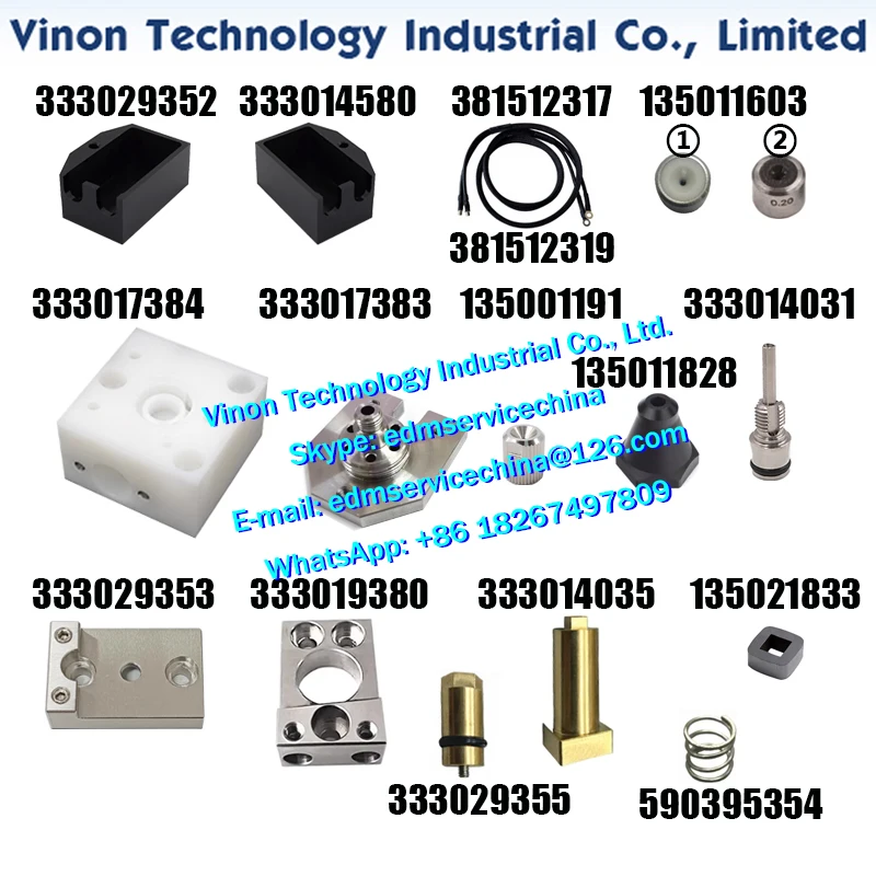CUT20/CUT30/E350/E600 EDM Untere Führungskopf-Teile 333029352,333014580,381512317,381512319,135011603,333017384,333017383,135001191 – Detail 1