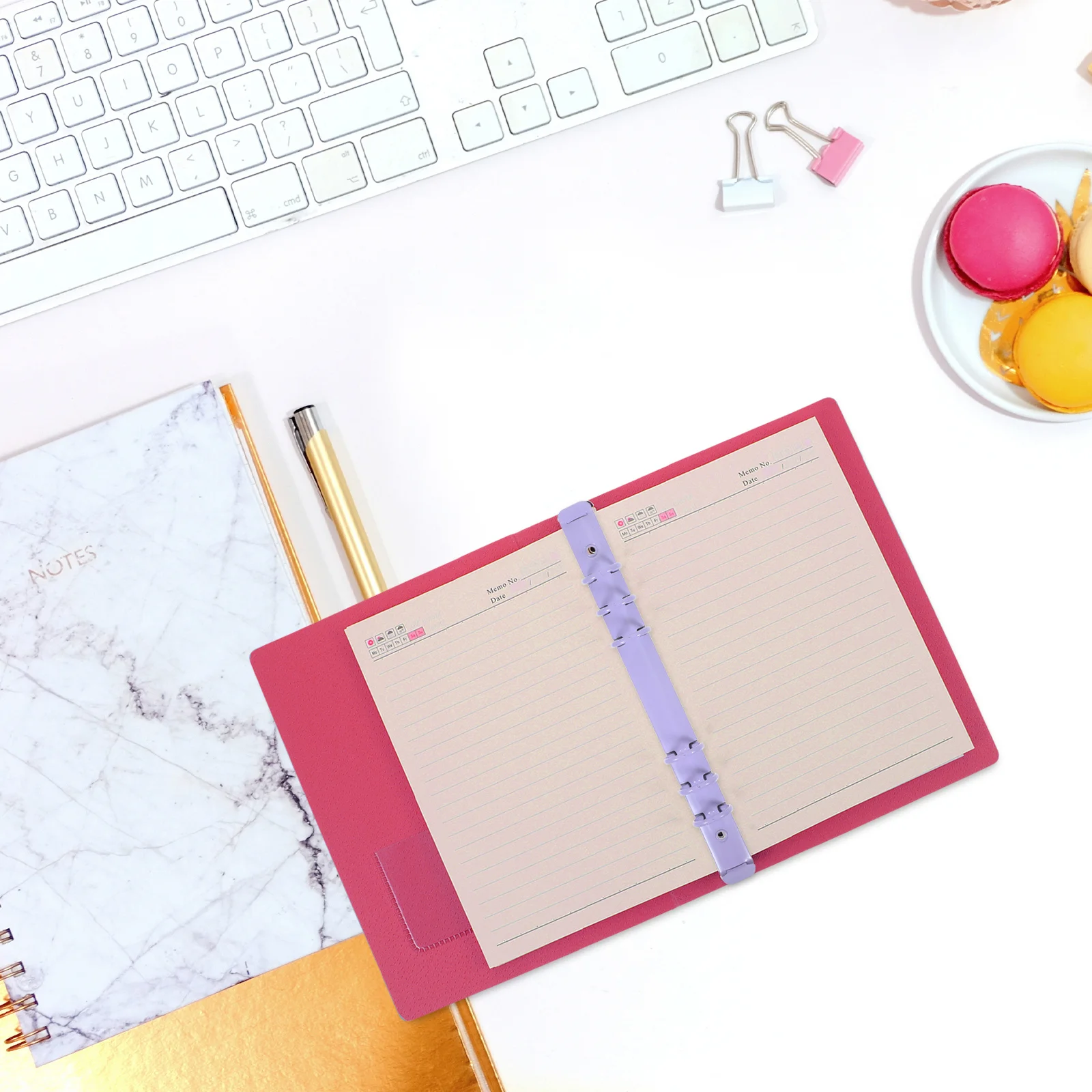 

2Pcs Metal Binder Mechanism Loose Leaf Notebook Organizer Portable Smooth Easy Pages DIY Planner Binder Organizer