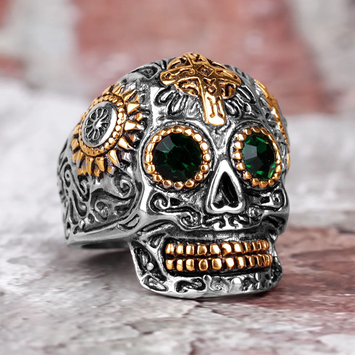 316L Stainless Steel Skull Gothic Religious Cross Man Men Rings Punk Rock Gothic For Biker Male Boy Jewelry Accessories Gift