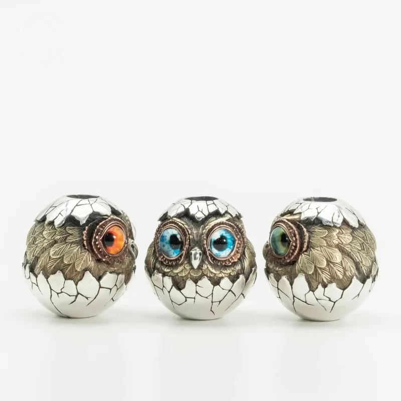 Leyang Gufo a guscio d'uovo Ciondolo EDC Zaino fai da te Ciondolo chiave Giocattolo da esterno portatile in metallo con punta delle dita