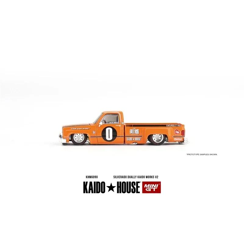 

MINIGT KHMG 090 In Stock 1:64 Silverado Dually V2 Openable Hood Diecast Diorama Car Model Kaido House