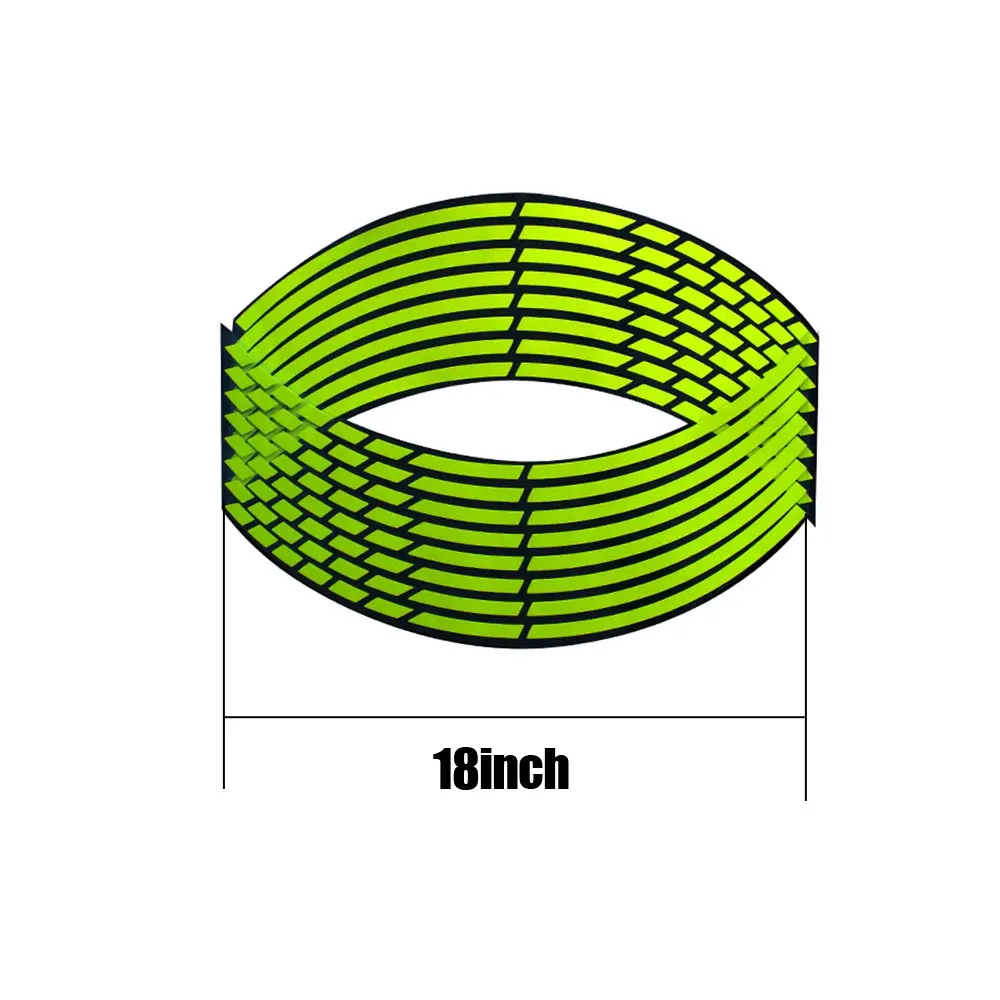 สติกเกอร์ตกแต่งขอบรถจักรยานยนต์16ชิ้นสติกเกอร์สะท้อนแสงติดสติ๊กเกอร์ขอบล้อรถมอเตอร์ไซค์ยางรถจักรยานยนต์