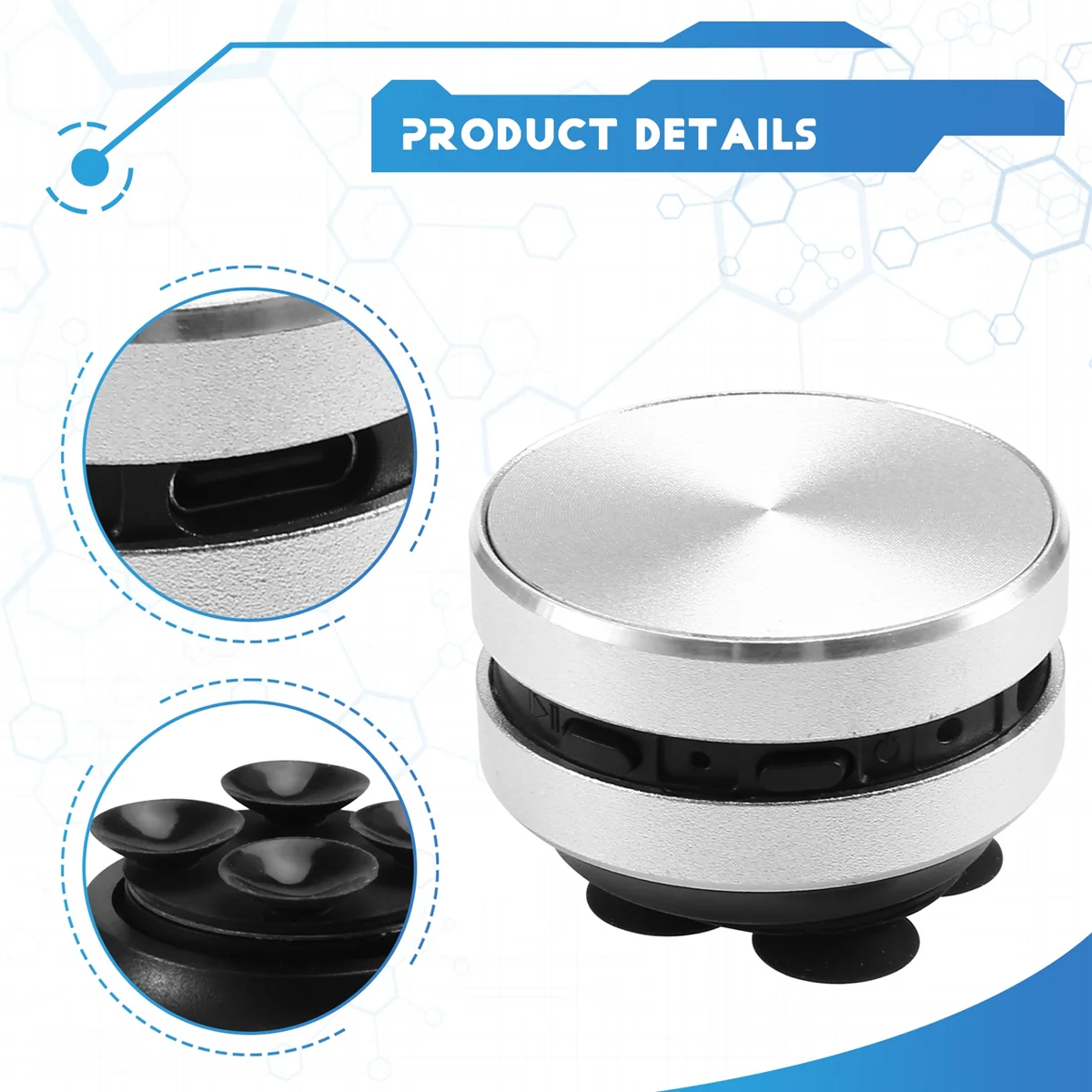 Портативный совместимый динамик костной проводимости RISEN, стереозвук, Bluetooth-динамик (серебристый)