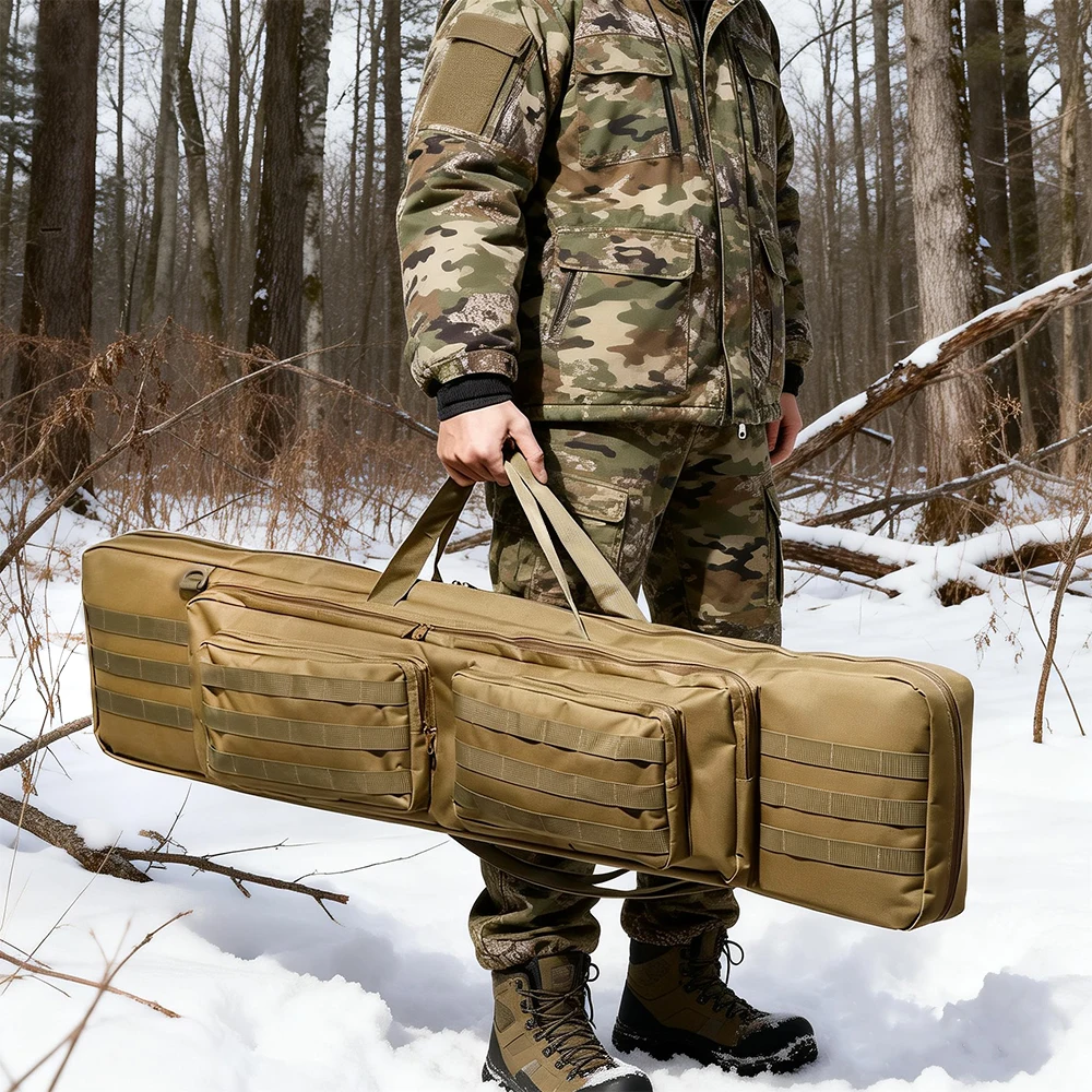 Doppelte Tasche, weich gepolstert, lange Tasche, taktische Aufbewahrungstasche für die Jagd, doppelter Tragerucksack, Zubehör