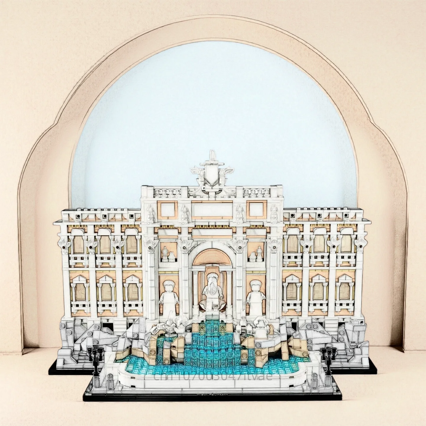 

Новинка 2025, всемирно известный фонтан Trevi, строительный блок, архитектура, кирпич, сборка, игрушка для взрослых и детей, рождественские подарки