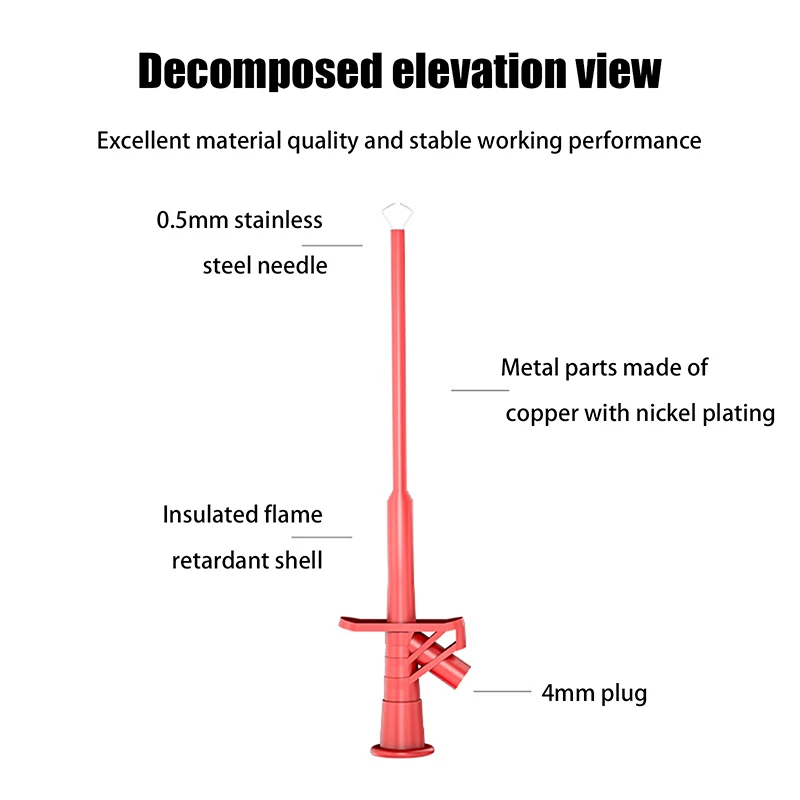 1/2Pcs P5004 Quick Test Hook Clip 1000V High Voltage Flexible Professional Insulated Testing Probes With 4mm Socket