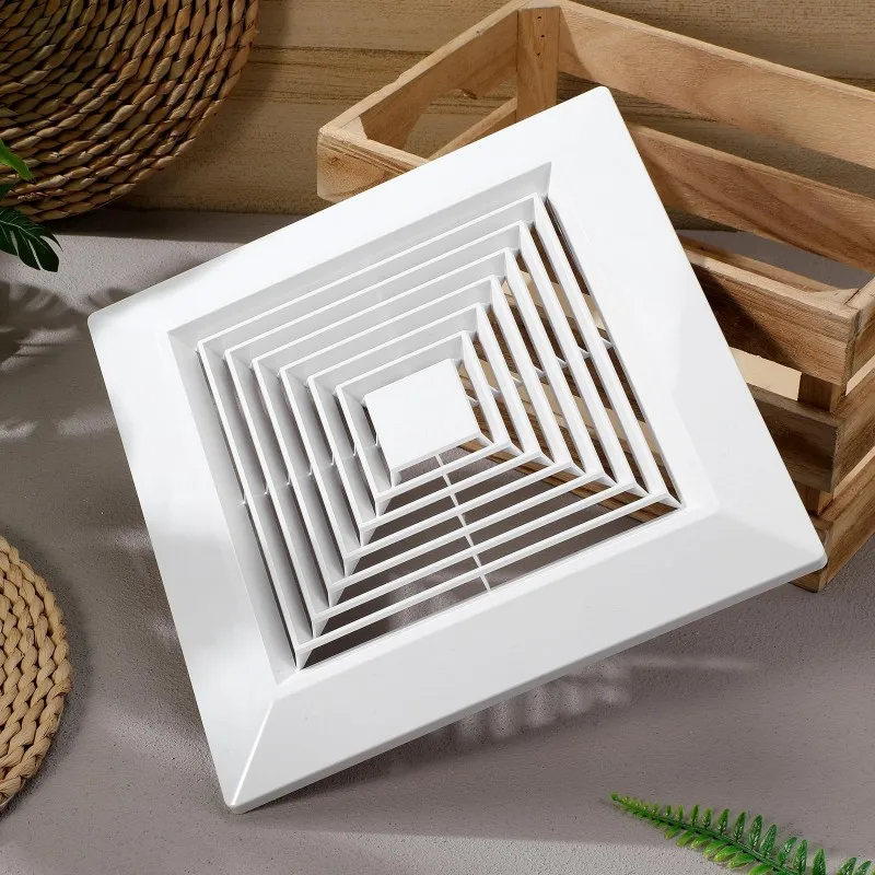 ABGG-Bathroom Exhaust Fan Cover With Spring 28X28cm, Ceiling/Wall Mounted Grille,Fan Covers, Air Diffuser Ventilation Hood