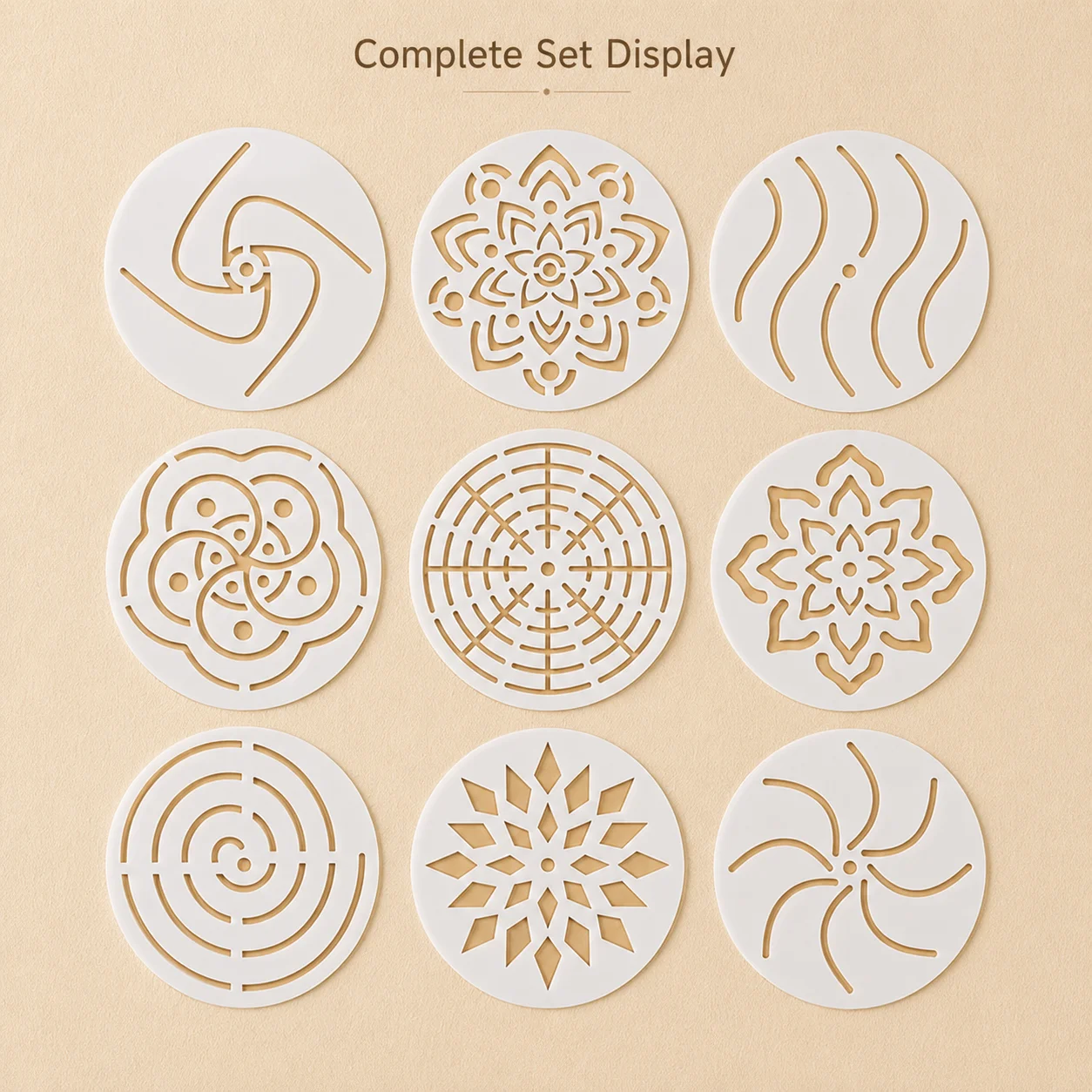 9 قطع قوالب ماندالا دائرية قاب - مراجعة Photography Geometry وسعره