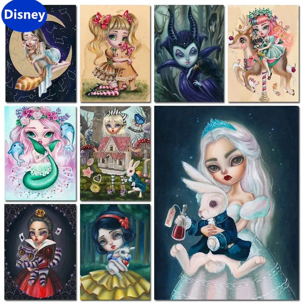 Cartoon Mermaid Rabbit Embroidery Big Eyed Doll Princess 1000 Pieces Puzzle Puzzle Game for Children Holiday Gift