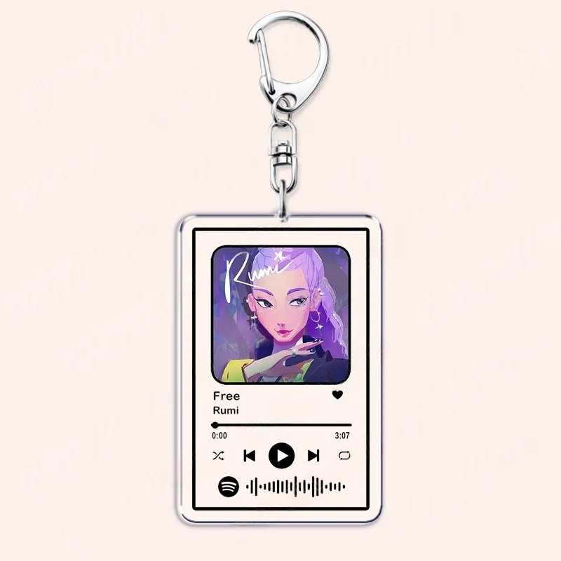 أنيمي K-Pop شيطان الصيادين المفاتيح قلادة للنساء اكسسوارات حقيبة الذهبي الصودا البوب المعبود الخاص بك الموسيقى المفاتيح المشجعين الهدايا
