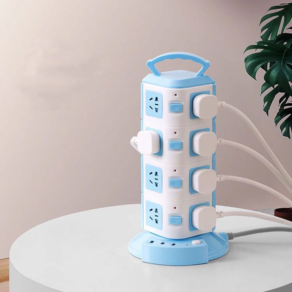 

USB Outlet Smart Vertical Socket Phone Row Tower Type Power Strip Plastic Extension