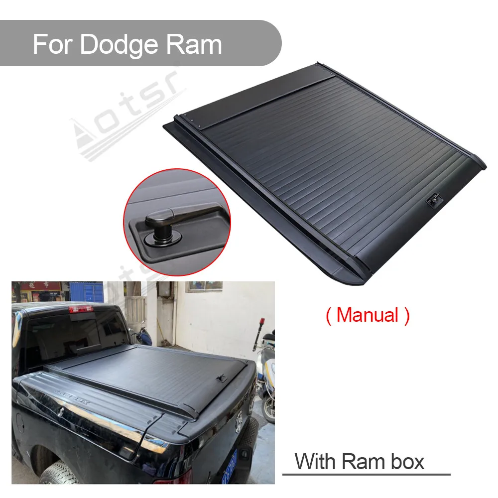 Pickup Truck Tonneau Cover For Dodge RAM 1500 Chevrolet Cargo Cover Waterproof Rain-shed Pickup Rear Bucket Electric Lock Cover