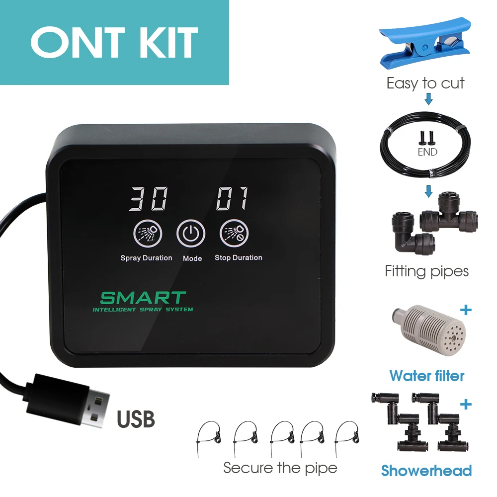 Kryty ogród elektroniczny nawilżacz zegar system nawadniania wody gady automatyczne zestawy do zamgławiania terrarium Mist Rainforest Spray